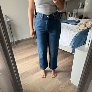 Levi's Dark Blue Ribcage Straight Ankle Women's Jeans